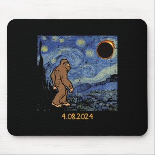 Solar Eclipse Bigfoot Starry Night Sasquatch Men W Mouse Pad