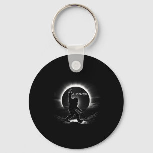 Solar Eclipse Bigfoot Total Solar Illustration Keychain