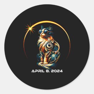 Solar Eclipse Cat Solar Eclipse Classic Round Sticker