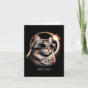 Solar Eclipse Cat Wearing Solar Eclipse Gles Card