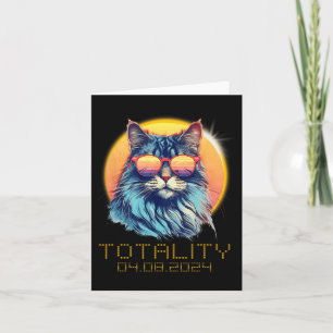 Solar Eclipse Cat Wearing Solar Eclipse Gles  Card