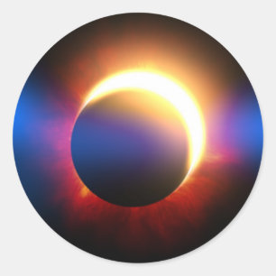 Solar Eclipse Classic Round Sticker