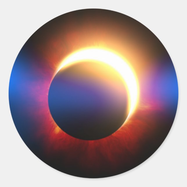 Solar Eclipse Classic Round Sticker (Front)