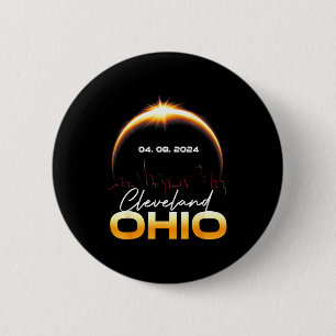 Solar Eclipse Cleveland Ohio Total Illustration 2 Inch Round Button