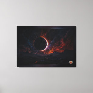 Solar Eclipse Cosmic Masterpiece Xzendor7 AI Art Canvas Print