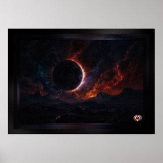 Solar Eclipse Cosmic Masterpiece Xzendor7 AI Art Poster