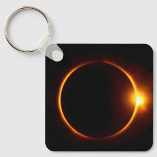 Solar Eclipse Dark Sun & Moon Keychain