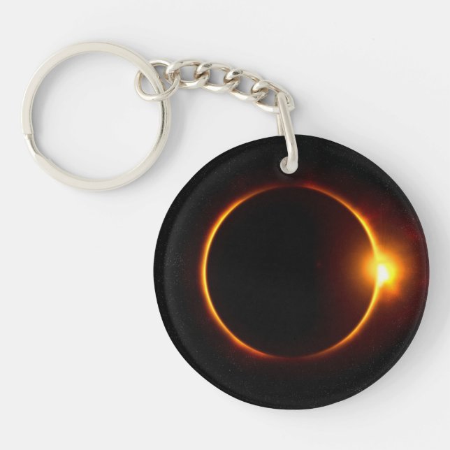 Solar Eclipse Dark Sun & Moon Keychain (Front)