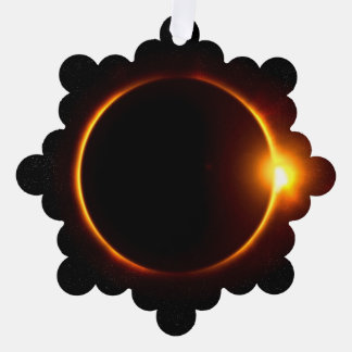 Solar Eclipse Dark Sun & Moon Ornament Card
