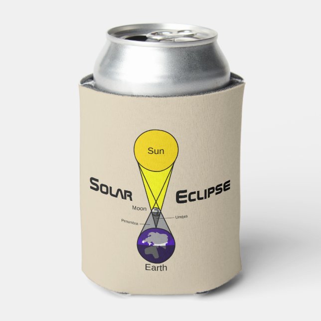 Solar Eclipse Diagram Can Cooler (Can Front)