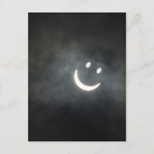 Solar Eclipse Face Postcard