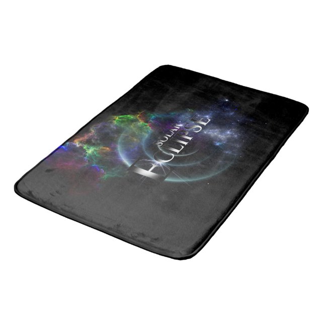 Solar Eclipse Fractal Art Spacescape Bath Mat (Angled)
