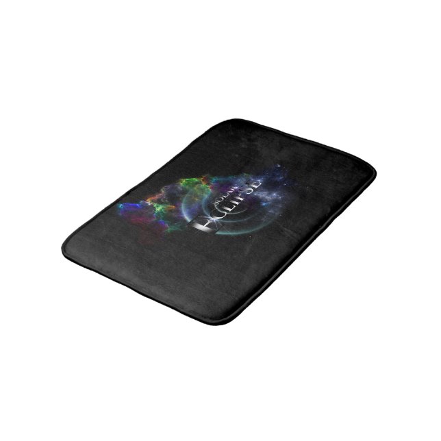 Solar Eclipse Fractal Art Spacescape Bath Mat (Angled)