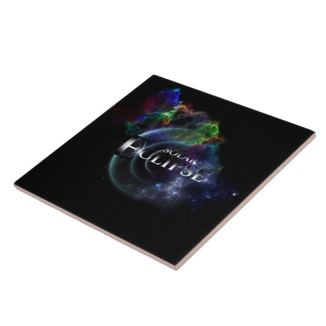 Solar Eclipse Fractal Art Spacescape Tile (Side)