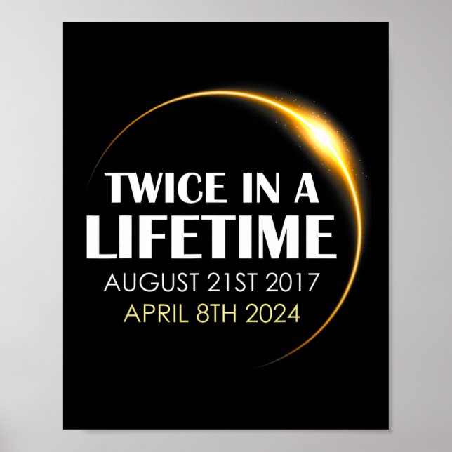 Solar Eclipse Fun Twice In Lifetime 2024 Solar Ecl Poster (Front)