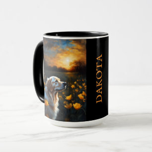Solar Eclipse Golden Retriever Add Name Mug