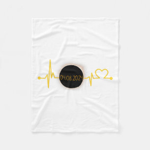 Solar Eclipse Heartbeat Total Solar Eclipse April  Fleece Blanket