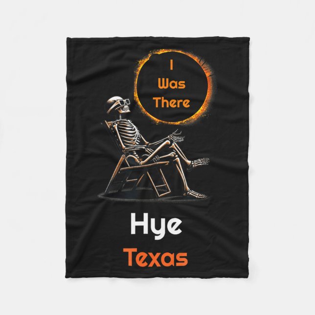 Solar Eclipse Hye Texas There Illustration Fleece Blanket (Front)