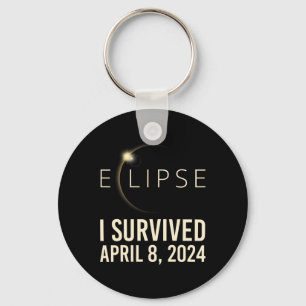 Solar Eclipse I Survived April 8 2024 Total Solar Keychain