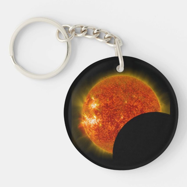 Solar Eclipse in Progress Keychain (Front)