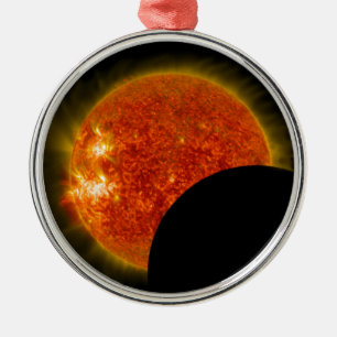 Solar Eclipse in Progress Metal Ornament