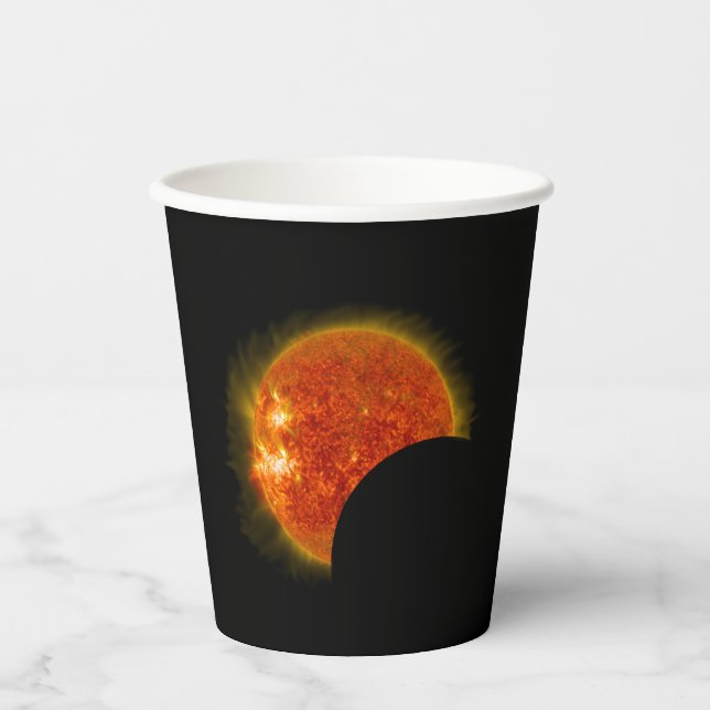 Solar Eclipse in Progress Paper Cup (Front)