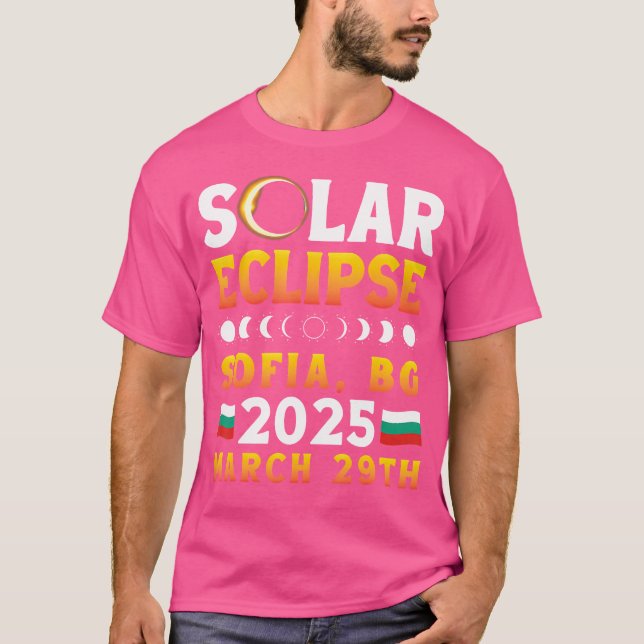 Solar Eclipse In Sofia Bg 2025 March 29Th Astronom T-Shirt (Front)