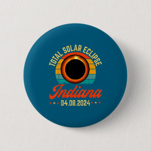 Solar Eclipse Indiana Total Solar Illustration 2 Inch Round Button