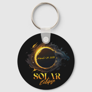 Solar Eclipse March 29 2025 Commemorative Keychain