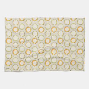 Solar Eclipse Mid-Century Modern - Black lines Kitchen Towel