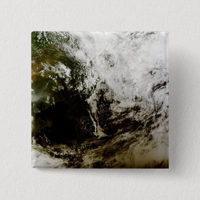 Solar eclipse over southeast Asia 2 Inch Square Button (Front)