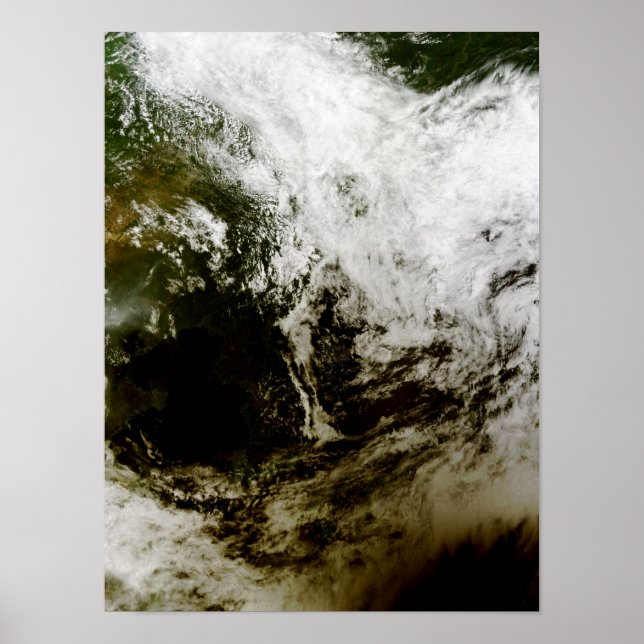 Solar eclipse over southeast Asia Poster (Front)