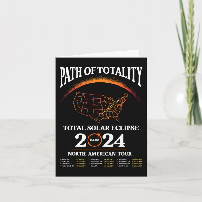 Solar Eclipse Path Of Totality Solar Eclipse April Card (Front)
