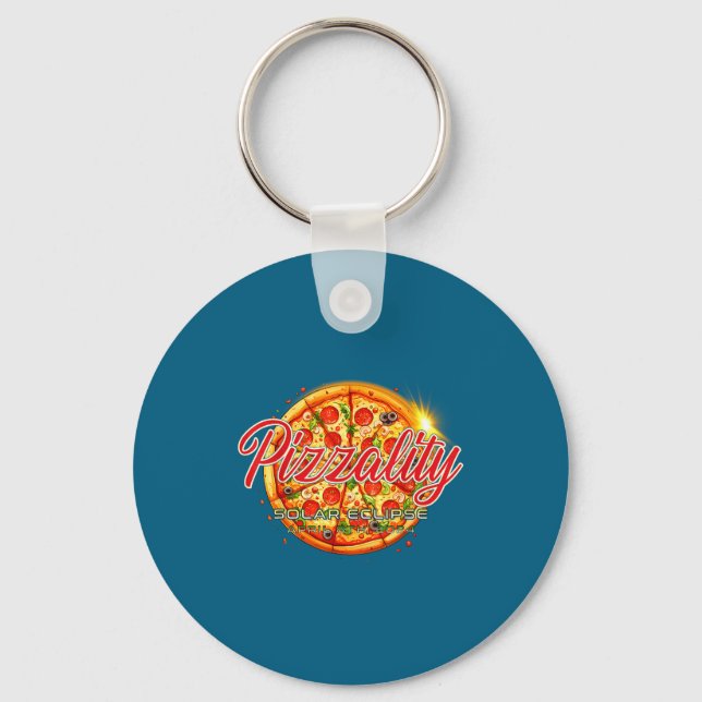 Solar Eclipse Pizzality Eclipse Pizza Keychain (Front)
