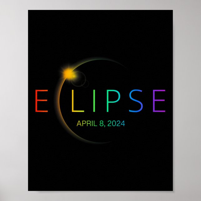 Solar Eclipse Rainbow 2024 Total Solar Eclipse 4.0 Poster (Front)