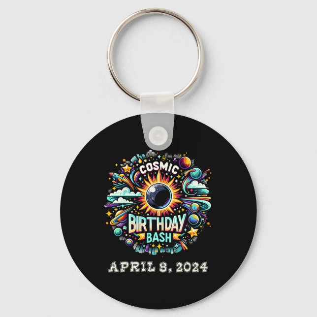 Solar Eclipse Shirt 2024  Keychain (Front)