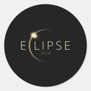 Solar Eclipse Shirt 2024 Total Solar Eclipse 4 08 Classic Round Sticker