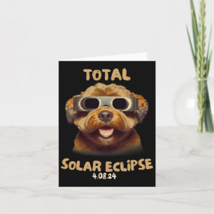 Solar Eclipse T Dog Wearing Solar Eclipse Glasses Card
