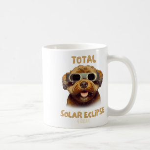 Solar Eclipse T Dog Wearing Solar Eclipse Glasses  Coffee Mug