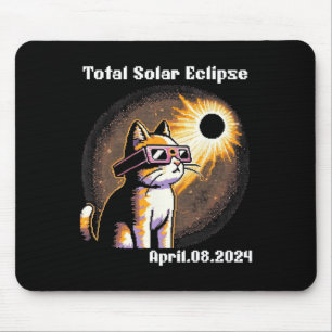 Solar Eclipse Tee 2024 Cat Wearing Solar Eclipse G Mouse Pad