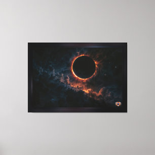 Solar Eclipse That Inspires Awe AI Art by Xzendor7 Canvas Print