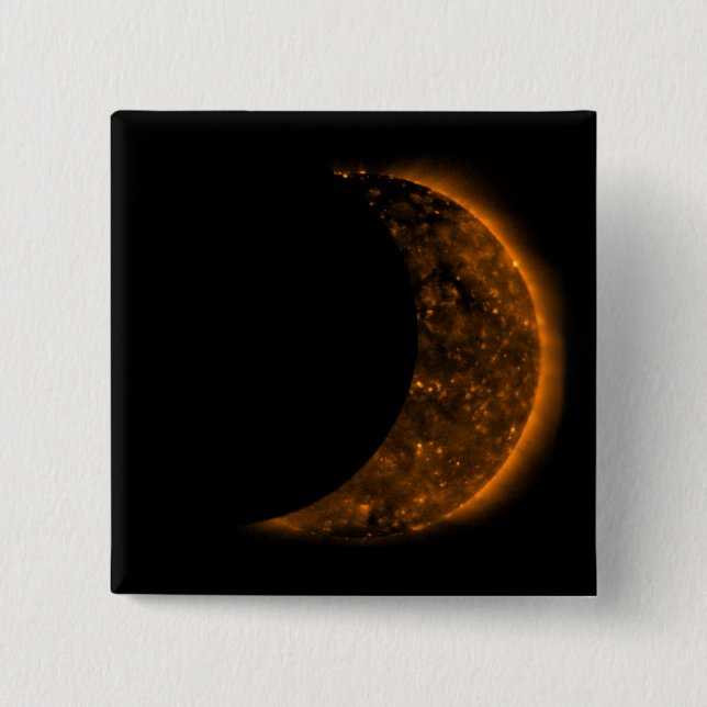 Solar Eclipse Transit 2 Inch Square Button (Front)
