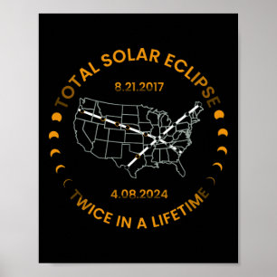 Solar Eclipse Twice In Lifetime 2024 Total Solar E Poster