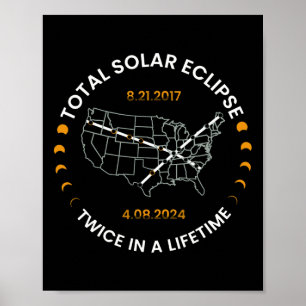 Solar Eclipse Twice In Lifetime 2024 Total Solar E Poster