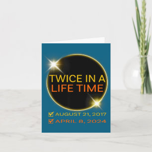 Solar Eclipse Twice Lifetime April Illustration Card