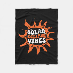 Solar Eclipse Vibes Retro April 8 2024 Totality  Fleece Blanket