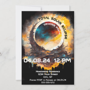 Solar Eclipse Viewing Party Customizable Invitation