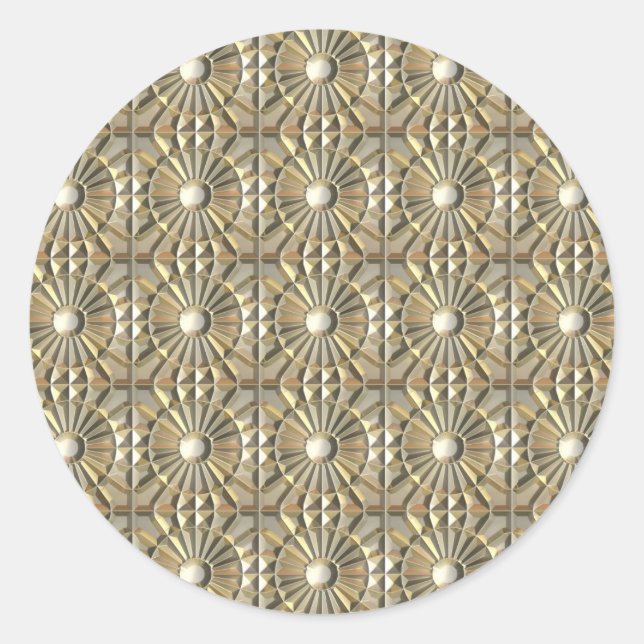 Solar Embossed Metals Classic Round Sticker (Front)