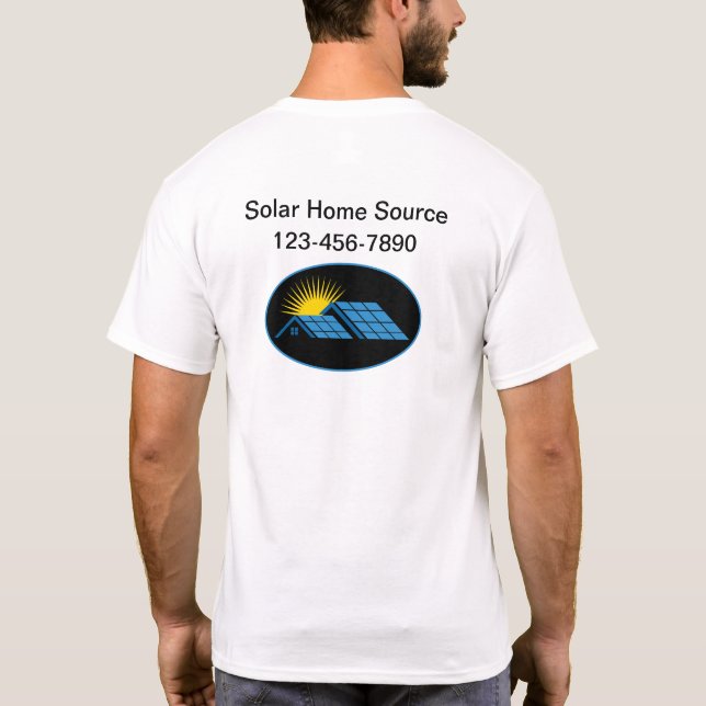 Solar Energy Business Logo Work Shirts (Back)