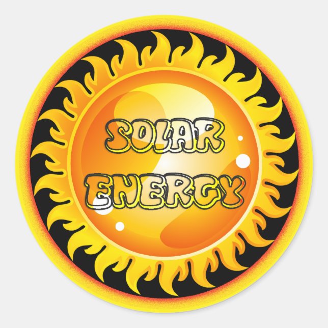 SOLAR ENERGY CLASSIC ROUND STICKER (Front)